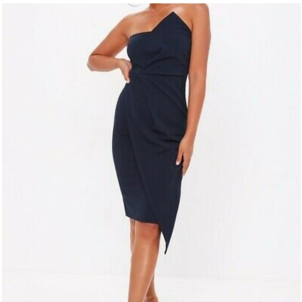 Missguided Bandeau Origami midi Dress